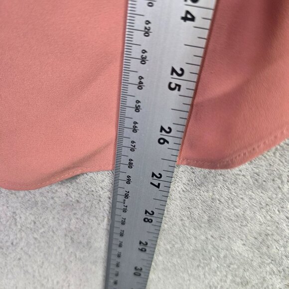 Womens Ann Taylor Blush Pink V-Neck Blouse 100% Polyester Long Sleeve Size S - Picture 6 of 8